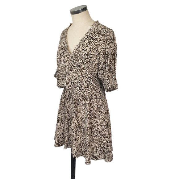 Zadig & Voltaire Russel Print Leo Blouson Dress Medium Cheetah Animal SJCF0402F - Picture 4 of 12